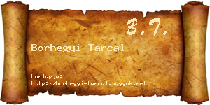 Borhegyi Tarcal névjegykártya